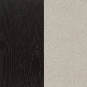 English Elm Sherry Round Marble Dining Set with 4 Tufted Linen Chairs, Nailhead Trim & Scalloped Pedestal Base B062S01195