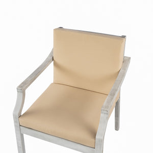 English Elm Outdoor Dinning Set Antique Gray 4-Person Patio Dining with Umbrella Hole, Removable Cushions, Wood-Iron Frame SZ000101AAE