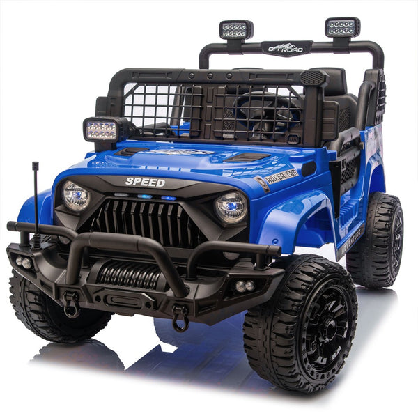 English Elm 24v Two-seat Kids Electric Ride on Truck with Parental Remote and Off-road Suspension W1578P375446
