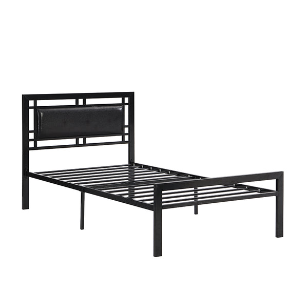 English Elm Twin Sturdy Metal Bed Frame for Twin Mattress — Quiet, Tool-Included Assembly, No Box Spring Needed, 300LB Capacity Black 43.7 L x 24 W x 3.35 H W2297P347753