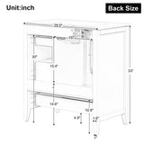 English Elm 30" Bathroom Vanity With Sink, Bathroom Vanity Cabinet With Three Drawers and Door, Solid Wood and Mdf, White