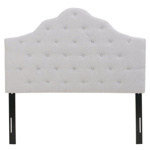 English Elm Christopher Knight Home® - Tufted Cloud-Shaped Upholstered Headboard Queen with Button Detail, Tall Solid Wood Frame & Metal Legs LIGHT GREY 59024.00LGRY