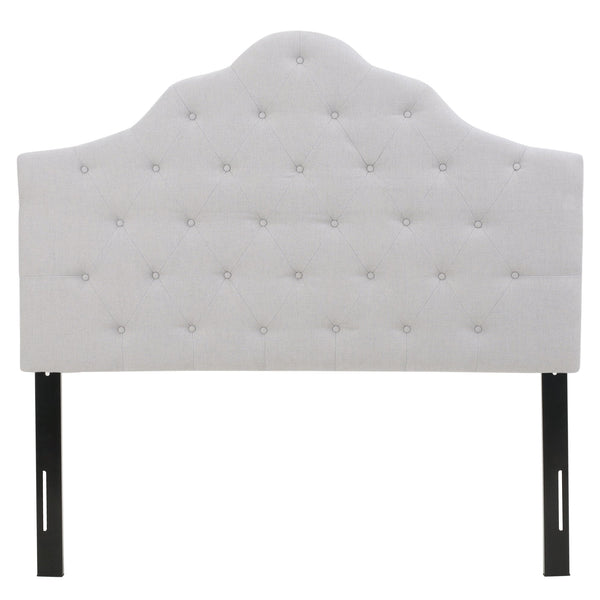 English Elm Christopher Knight Home® - Tufted Cloud-Shaped Upholstered Headboard Queen with Button Detail, Tall Solid Wood Frame & Metal Legs LIGHT GREY 59024.00LGRY