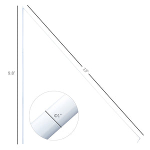 English Elm Outsunny Adjustable Sun Sail Shade Canopy Pole Kit – Portable, Easy Setup For Instant Outdoor Shade W2225P217698-GIGA