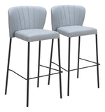 Linz Barstool - Set of 2 Gray 109783 Zuo Modern