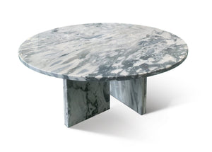 English Elm Blue Gray Marble Coffee Table Set - Elegant Natural Stone Design For Living Room, 27.6 & 17.7 Inch W1696P262766