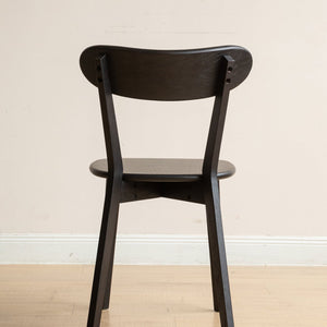 English Elm (Black) Solid Oak Dining Chair FAS Grade — Comfortable Curved Back, Removable Cushion, Easy Clean, 18.31" W1283P297498