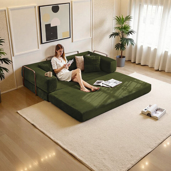 English Elm 2-In-1 Convertible Modular Sofa Bed With Memory Foam - Space-Saving Comfort For Small Spaces! W3653P355618