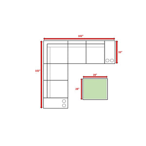 English Elm Fully Assembled Outdoor Sofa Set – 8-Piece Curved Sectional With Cushions For Stylish Comfort B120S00146