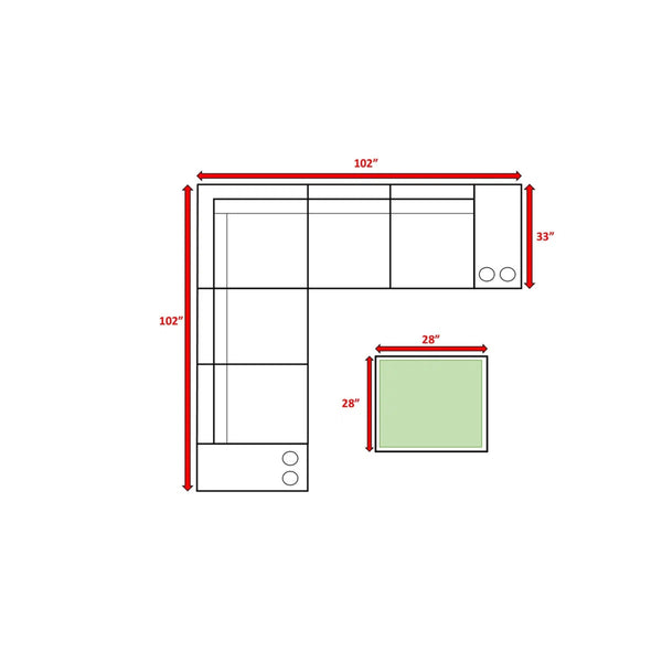 English Elm Fully Assembled Outdoor Sofa Set – 8-Piece Curved Sectional With Cushions For Stylish Comfort B120S00146