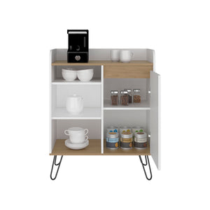 English Elm Calvin Two-tone Coffee Bar Cabinet with Open Shelves for Kitchen or Dining Nook B097P481225