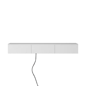 English Elm Floating LED TV Stand Wall Mounted with 16-Color Ambience, Modern Floating Cabinet with Ample Storage for 55–65" TVs White 72.24 L x 16.73 W x 5.12 H W1321P307882