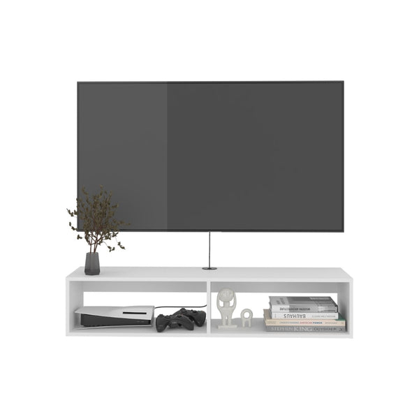 English Elm Entertainment Shelley Floating Wall Mounted Unit Open Shelves White Modern Living Room B092P474491