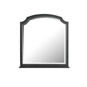 English Elm House Beatrice Charcoal Mirror — Transitional Beveled 24"x23" Decorative Wood Frame, Stylish Accent Piece B2726P362633