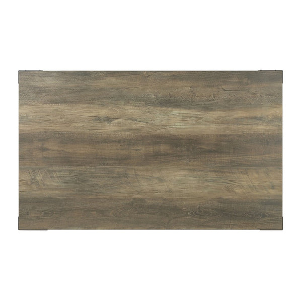 English Elm Rustic Oak Coffee Table With X-Slat Design & Ample Storage Shelf For Stylish Living Room Decor B062P185677-GIGA