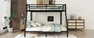 English Elm Metal Queen Over King Bunk Bed – Heavy-Duty, Space-Saving Design For Teens & Adults, Black Finish W1580S00072