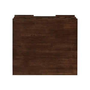 Chasin Two Drawer Wood Nightstand with Geometric Ridged Artisan Detail