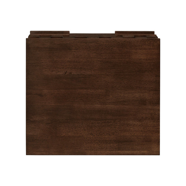 Chasin Two Drawer Wood Nightstand with Geometric Ridged Artisan Detail
