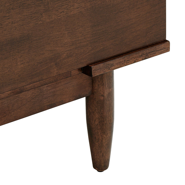 Chasin Two Drawer Wood Nightstand with Geometric Ridged Artisan Detail