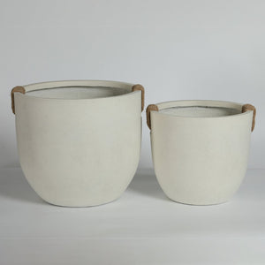 English Elm Round Concrete Sculptural Planter Duo Handcrafted Porous Finish Patio Garden Home W347P465313