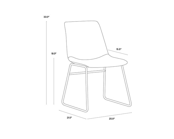 Sunpan Cal Dining Chair Set of 2 - Compact Mid-Century Design with Zigzag Stitch and Sleek Steel Frame Antique Brown