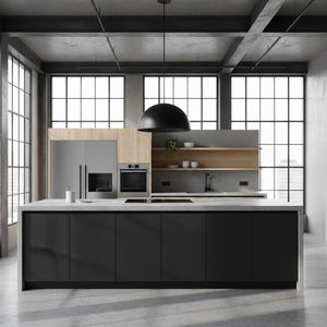 English Elm 24 Inch Matte Black Led Pendant with Etched Glass Diffuser for Dining or Kitchen B370P399378
