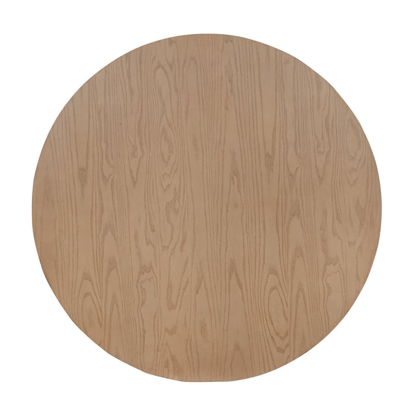 English Elm Christopher Knight Home® - Round Rustic Dining Table With Pedestal Base - Light Natural Finish, Durable Solid Wood & Mdf Design N771P355874A_N771P355875A