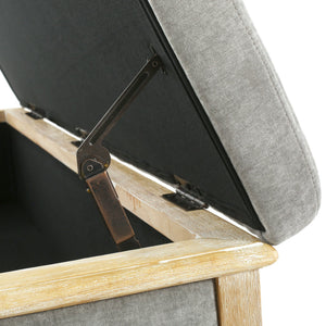 English Elm Christopher Knight Home® - OSGOOD Gray Storage Ottoman with Hidden Compartment, Weathered Wood Frame, 48.5” W Rustic Elegance N757P189704G