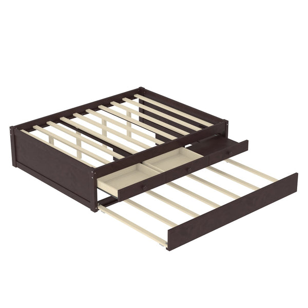 English Elm Twin Triple Metal Bunk Bed Matte Powder Coated Frame with Full Safety Guardrails W1580S00388