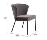 Aimee Dining Chair - Set of 2 Gray 109679 Zuo Modern