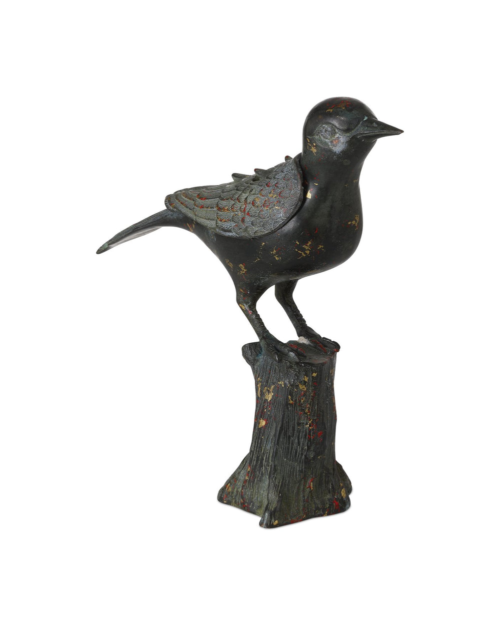 Currey & Company Han Dynasty Bird Bronze Sculpture - Exquisite 9-inch Decorative Art With Aged Patina Finish Black Bronze 1200-0992-currey-company