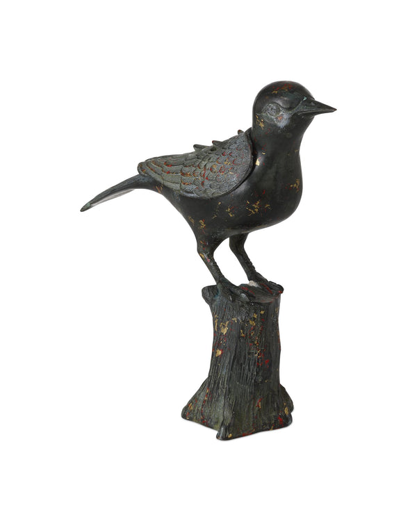 Currey & Company Han Dynasty Bird Bronze Sculpture - Exquisite 9-inch Decorative Art With Aged Patina Finish Black Bronze 1200-0992-currey-company
