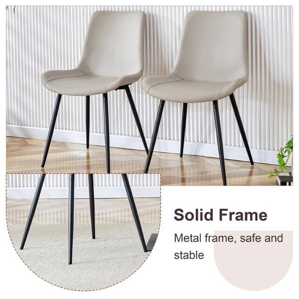English Elm Scalable Extendable Dining Set Four Chairs Linen Upholstered Walnut Base Modern Walnut+Black,Warm Grey W1151S04717