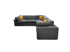 English Elm Coffee Bean Basket Weave Modular Sectional Foam Compressed Sofa with Toss Pillows B2748S00066