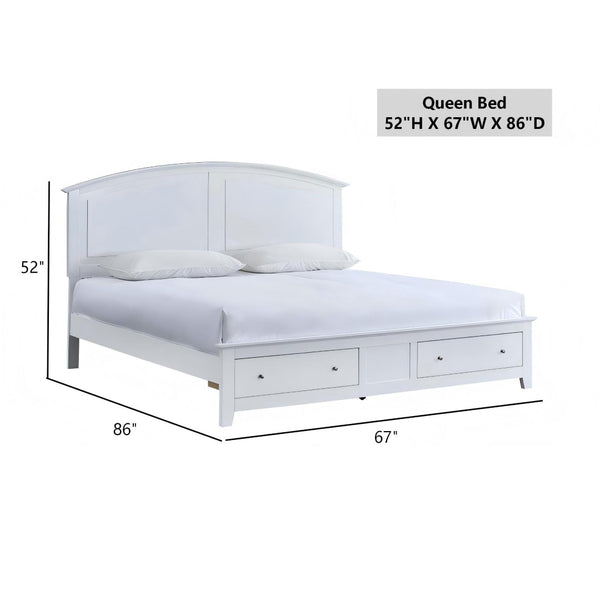 English Elm Hammond Queen Storage Bed with Panel Headboard Farmhouse Style Slatted Platform Frame White B078S00684