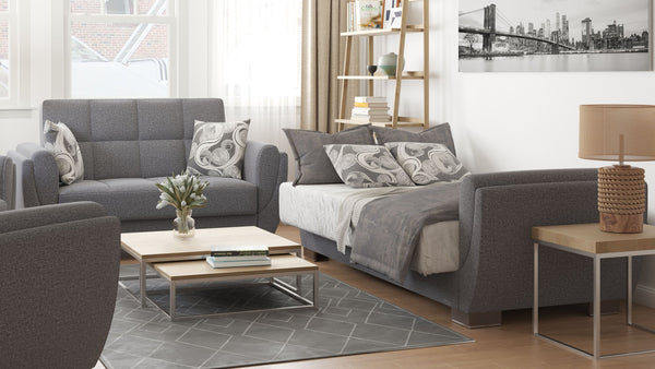 English Elm PrimeNest NimbusFlow Convertible Upholstered Loveseat with Storage, Chenille Comfort, Space-Smart Design Gray B030P281741