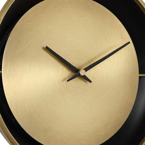 Uttermost Velar Brushed Brass and Black Marble Quartz Clock for Modern Interiors