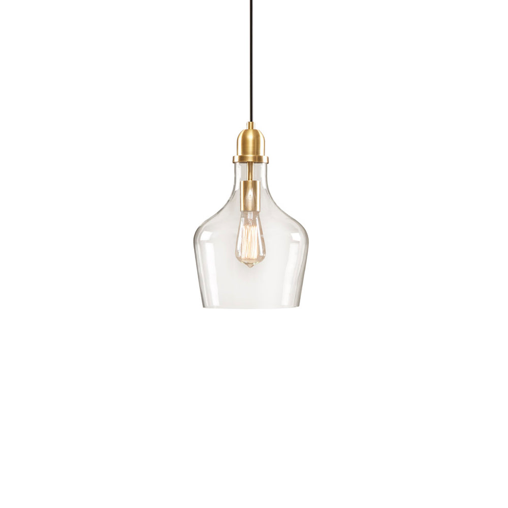 JLA Home INK+IVY - Bell Bell-shaped Hanging Glass Pendant Light with Clear Hand-Blown Shade and Gold Finish, Adjustable Cord MP151-0123
