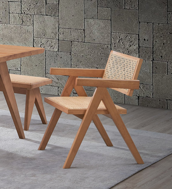 English Elm Casual Rattan Side Chairs Set of 2 Mid-Century Modern Curved Backrest Airy Woven Elegance for Dining Natural 27 L x 43 W x 9 H B2741P333533