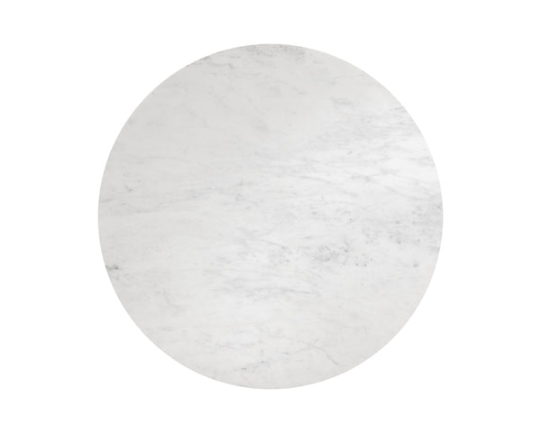 Sunpan Kiara Coffee Table - Elegant White Marble Top with Gunmetal Base, Modern Minimalist Design for Your Home Round - 38W x 38D x 17H