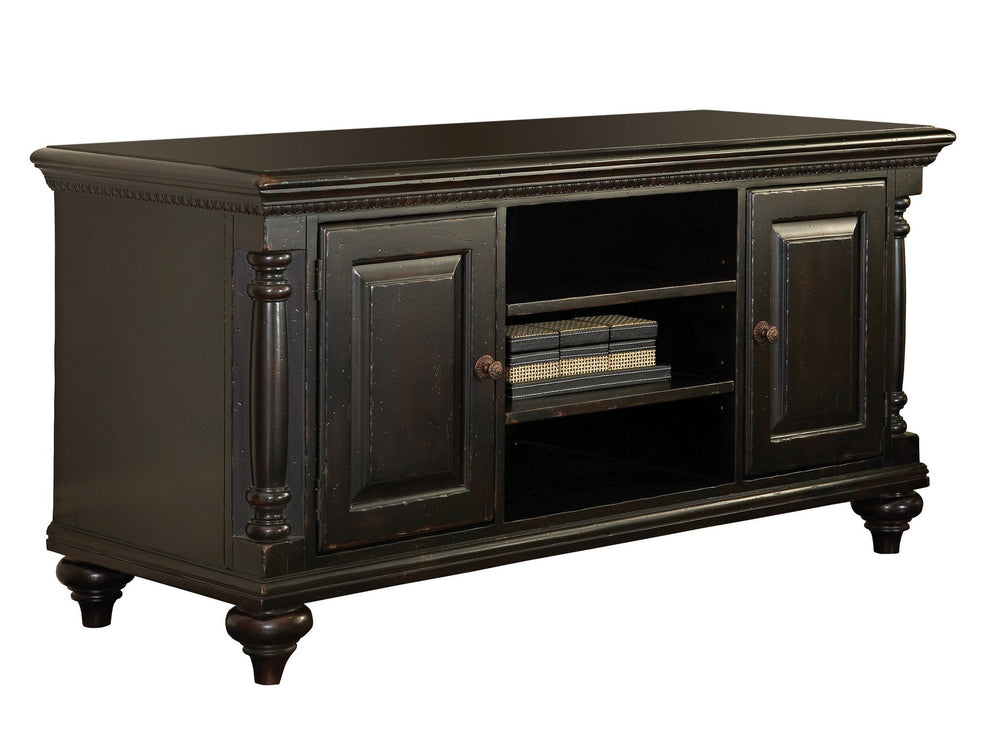 Lexington Tommy Bahama Home Huntington Media Console - Elegant British Colonial Design With Rich Tamarind Finish & Glass Doors Tamarind  619-907