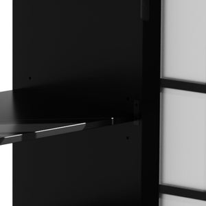 English Elm Christopher Knight Home® - 30" Modern Bathroom Vanity with Ceramic Sink, Tempered Blurred Glass Doors, Rubber Wood Frame Storage Matte Black N817P279904B