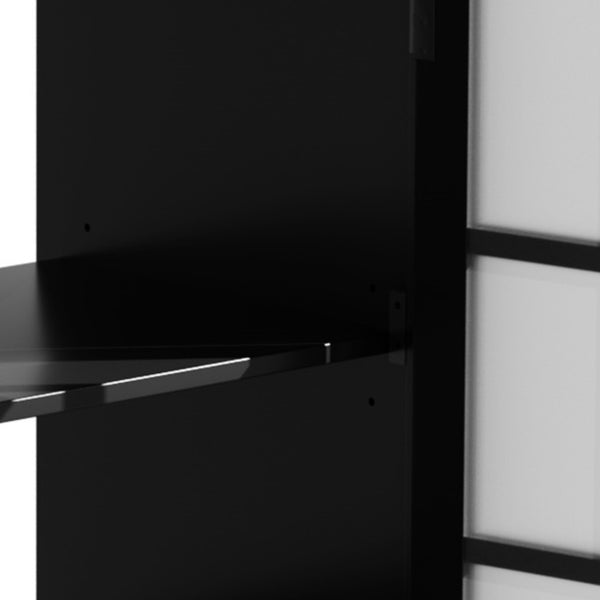 English Elm Christopher Knight Home® - 30" Modern Bathroom Vanity with Ceramic Sink, Tempered Blurred Glass Doors, Rubber Wood Frame Storage Matte Black N817P279904B