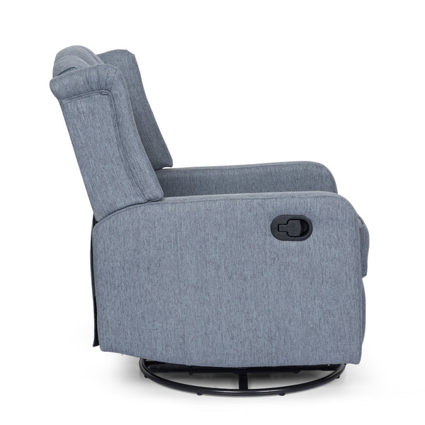 English Elm Christopher Knight Home® - Classic Linen Recliner Chair with 360° Swivel and Manual Recline, Durable Frame, Cozy Upholstery Charcoal 66842.00CHAR