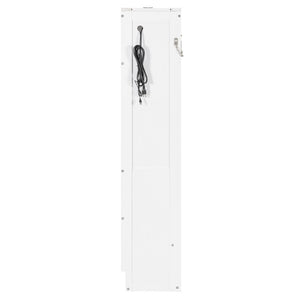 English Elm Queen-size Murphy Wall Bed with Led Ambient Lighting Usb Outlet and Graphic Panel White LP000357AAK