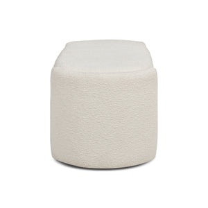 English Elm Jennifer Taylor Home - Fuji 43" Upholstered Oval Storage Bench in Ivory Bouclé — Handmade Solid Birch Frame, 3-Compartment B2719P238462