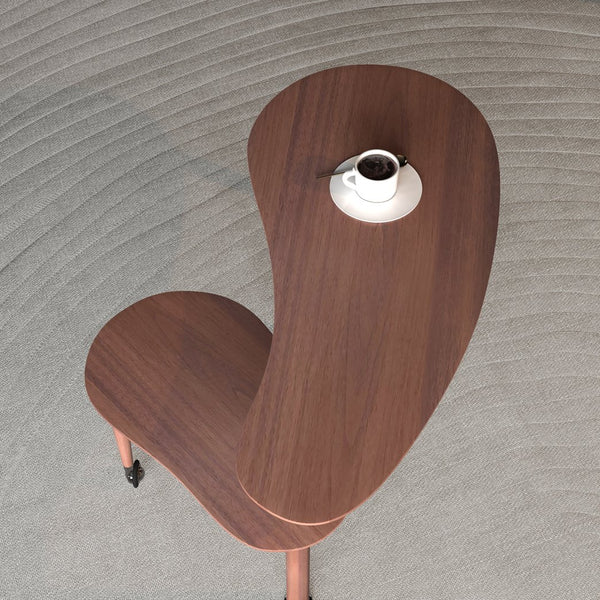 English Elm Contemporary rotatable cocktail table with 360° swivel top, sintered stone & MDF surface, space-saving design Walnut W2899P372751