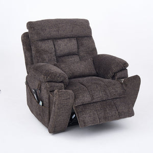 English Elm Old Age Electric Lift Recliner - Plush Velvet Chair With Dual Motors, Massage, Heat & 180° Recline W547S00052
