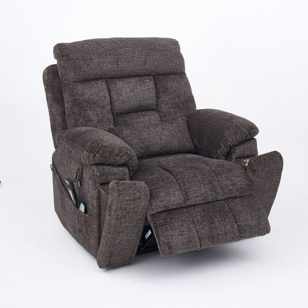 English Elm Old Age Electric Lift Recliner - Plush Velvet Chair With Dual Motors, Massage, Heat & 180° Recline W547S00052