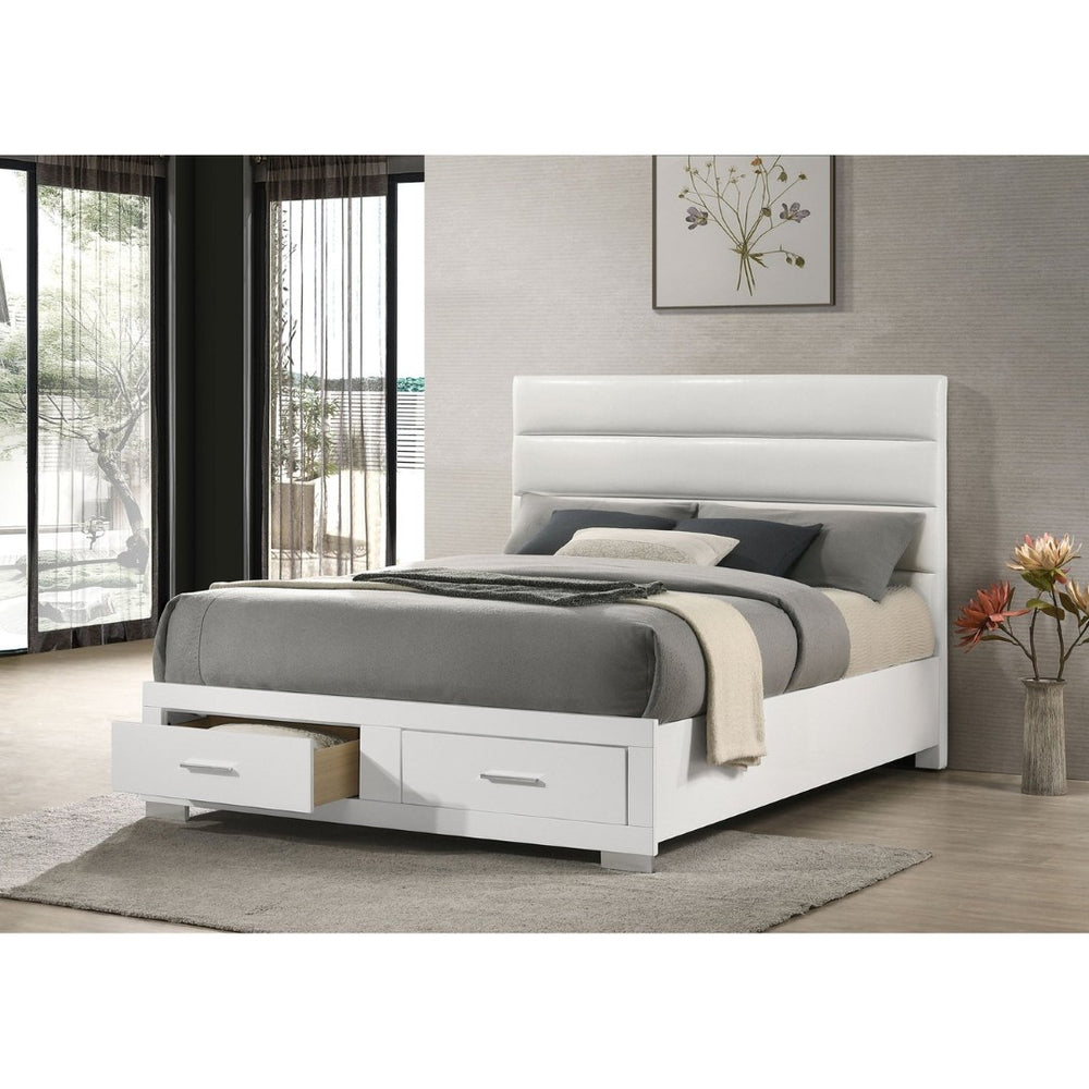 English Elm Hemlock Architectural Platform Bed Warm Wood Grain Headboard for Master Suite B062S01502